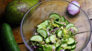 Healthy Avocado tuna salad with light lemon dressing