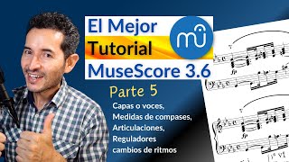 MUSESCORE: Use VOCES, or layers, ARTICULATIONS, Duplicate melodies, change rhythms...