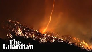 Fire tornado spotted in Palisades blaze in California