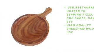 J.K HANDICRAFTS Wooden Pizza Plate