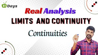 Real analysis || Limits and continuity || Continuity and Discontinuity