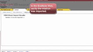 Ebsco export in EndNote Web