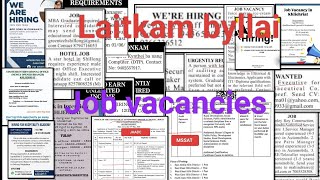 Laitkam byllai- Job vacancies: MSSAT, BPO Jobs, Manager, Engineer, Architect,...