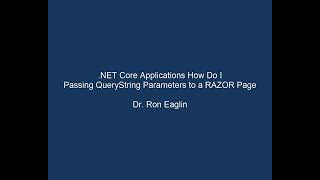 DOTNET Core How Do I Pass QueryString Parameters
