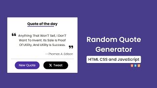 Random Quote Generator in HTML CSS & JavaScript | Doxa Dev