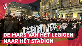 LEGIOEN in MARS naar stadion voor MANCHESTER CITY - FEYENOORD