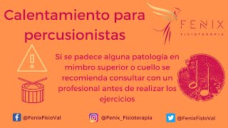 Fenix fisioterapia Calentamiento para percusionistas