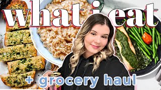 WHAT I EAT IN A DAY (no dieting, because EW) \u0026 grocery haul!