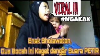 VIRAL!!! Lagi Belajar Sholawatan Lihat Ekspresi Dua Anak Kecil Yang Kaget Dengar Suara Guntur Petir