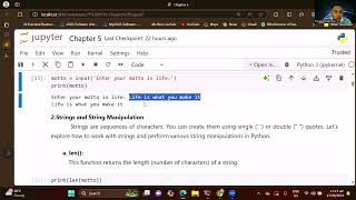 Chapter 5 part 1 - Mastering Python Input & String Manipulation: Core Concepts Explained