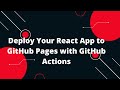 GitHub Actions Tutorial #18 🚀 Deploy Your React App to GitHub Pages with GitHub Actions! 🌐