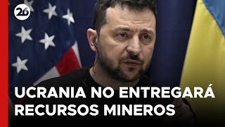 Ucrania no entregará recursos mineros a EEUU a cambio de ayuda económica