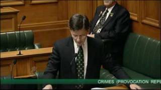 Chris Finlayson -Crimes (Provocation Repeal) Amendment Bill