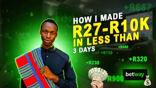 How I made 10k From R27 in betway||STRATEGY EXPLAINED||🤯😱🔥