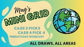 Mini Grid 1/8/25 Cash 3 Cash 4 Lottery Strategy for Winning Any State Any Drawing