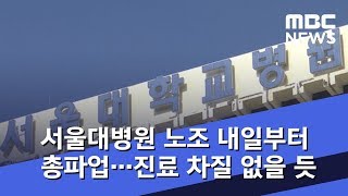 서울대병원 노조 내일부터 총파업…진료 차질 없을 듯 (2018.11.19/5MBC뉴스)