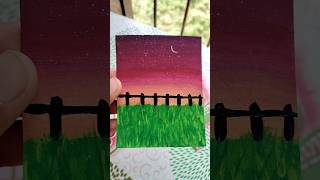 Easy Acrylic Painting 💕#art #easy🌙 #painting#acrylic 🌲