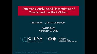 Differential Analysis and Fingerprinting of ZombieLoads on Block Ciphers - CARDIS 2020