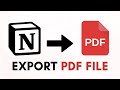 How to export Notion as a PDF file?