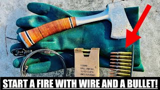 How to Start a Fire with Nothing but a Wire and a Bullet! Military Pilot Emergency Fire Starter!