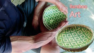 Traditional Handmade bamboo basket art of ancient times