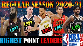 NBA HIGHEST POINT LEADERS IN REGULAR SEASON 2020-21 | NBA TOP 50 PLAYERS