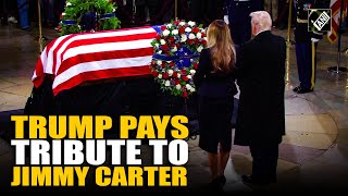 President-elect Donald Trump pays tribute to Jimmy Carter during funeral processions in US Capitol