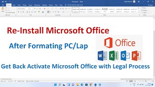 How to Re-install MS office After formatting | Install Activate MS Office