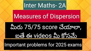 Inter Maths-2A - Measures of Dispersion - Important problems for final exams 2025