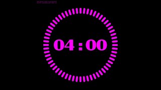 4 Minutes Countdown Timer with Alarm and Progress Visualizer - Radial Pink