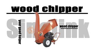 The wheel-type single-discharge wood chipper produced by SINOLINK helps you easily crush wood