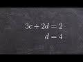 Solve a system of linear equations using substitution