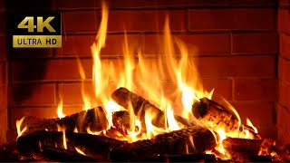 Fireplace 10 hours in 4K burning logs loop play