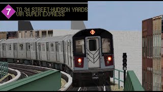 OpenBVE Special: 7 Train To 34 Street-Hudson Yards Via Super Express (R188)