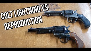 ANTIQUE 1877 COLT LIGHTNING VS MODERN REPRODUCTION