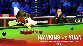 Barry Hawkins vs Yuan Sijun 2025 Snooker German Masters Semi Final Part 1