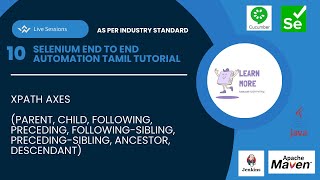 10 Mastering XPath Axes in Selenium (Tamil) | Parent, Child, Sibling, Ancestor & Descendant Syntax