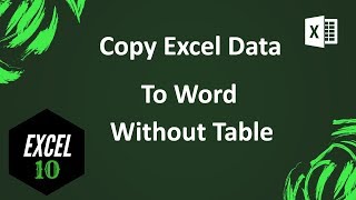 How To Copy Excel Data To Word Without Table By Using Convert To Text Function