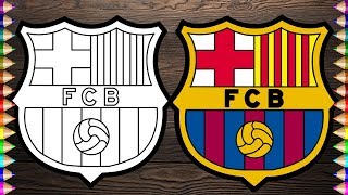 Draw and Color - Barcelona Logo | Barcelona Logo Coloring Book | Color for kids #dirty Drawing