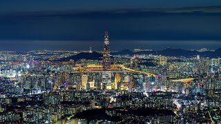 4K 타임랩스 서울 _ 남한산성 서문전망대. 서울 야경. Seoul Nightscape Timelapse  Namhansanseong Fortress. Seoul. Korea