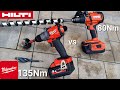 Vergleich extremer Bohrer 135 Nm Milwaukee M18 ONEPD 2Gen vs. 80 Nm HILTI SF6HA22