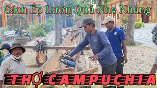 Cách Thức THỢ Bên Cam Dùng Con Đội Đẩy Lườn Be Ghe Độc Mộc. Quá Nhẹ Nhàng