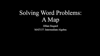 Solving Word Problems: A Map