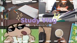 Productive Study Vlog 📚📝 | High school study vlog🎧🖥️