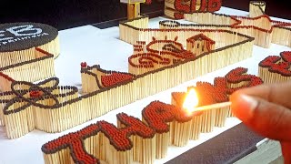 16000 Match Chain Reaction Fire Domino Effect | Amazing fire domino