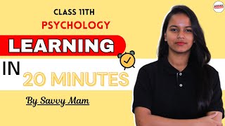 Class 11 Psychology Chapter 5 Learning Rapid Revision by Savvy Mam | The Savvy Humanities