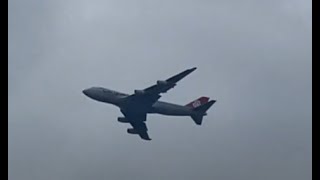 Cargolux Boeing 747 Flying over house