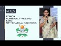 Machine Learning 01 Python Numerical types and Basic Mathematical Functions