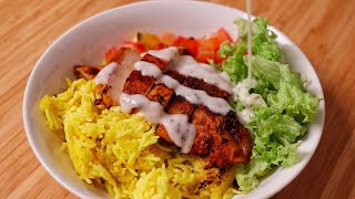 Nasi Arab Viral? Halal Cart Chicken Rice bersama White Sauce Versi Sihat | basickeli