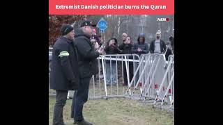 Extremist Danish politician burns the Quran in Sweden